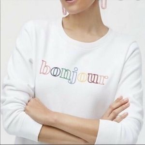 J. Crew Factory “Bonjour” Sweatshirt